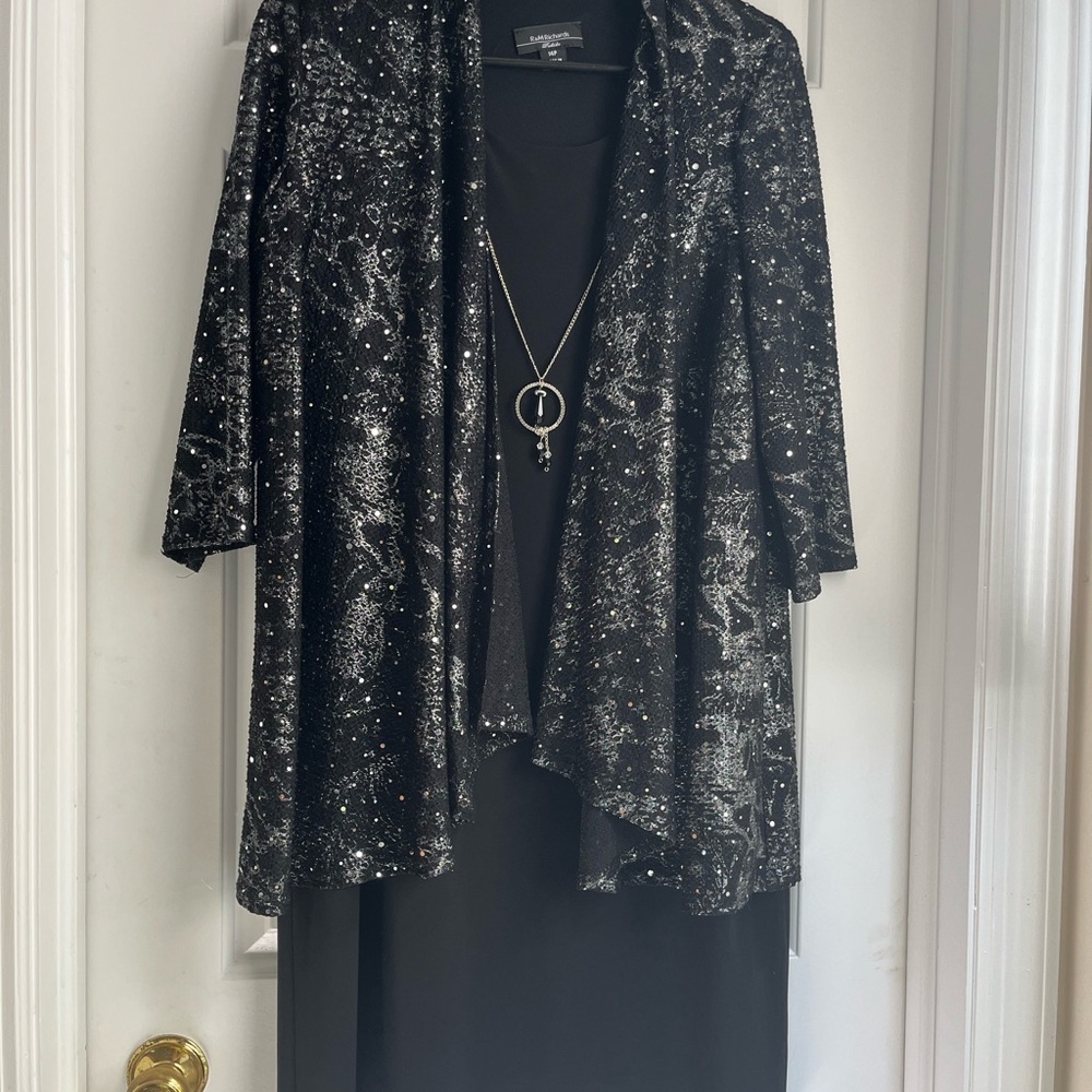 R & M Richards Black Sequin Dress